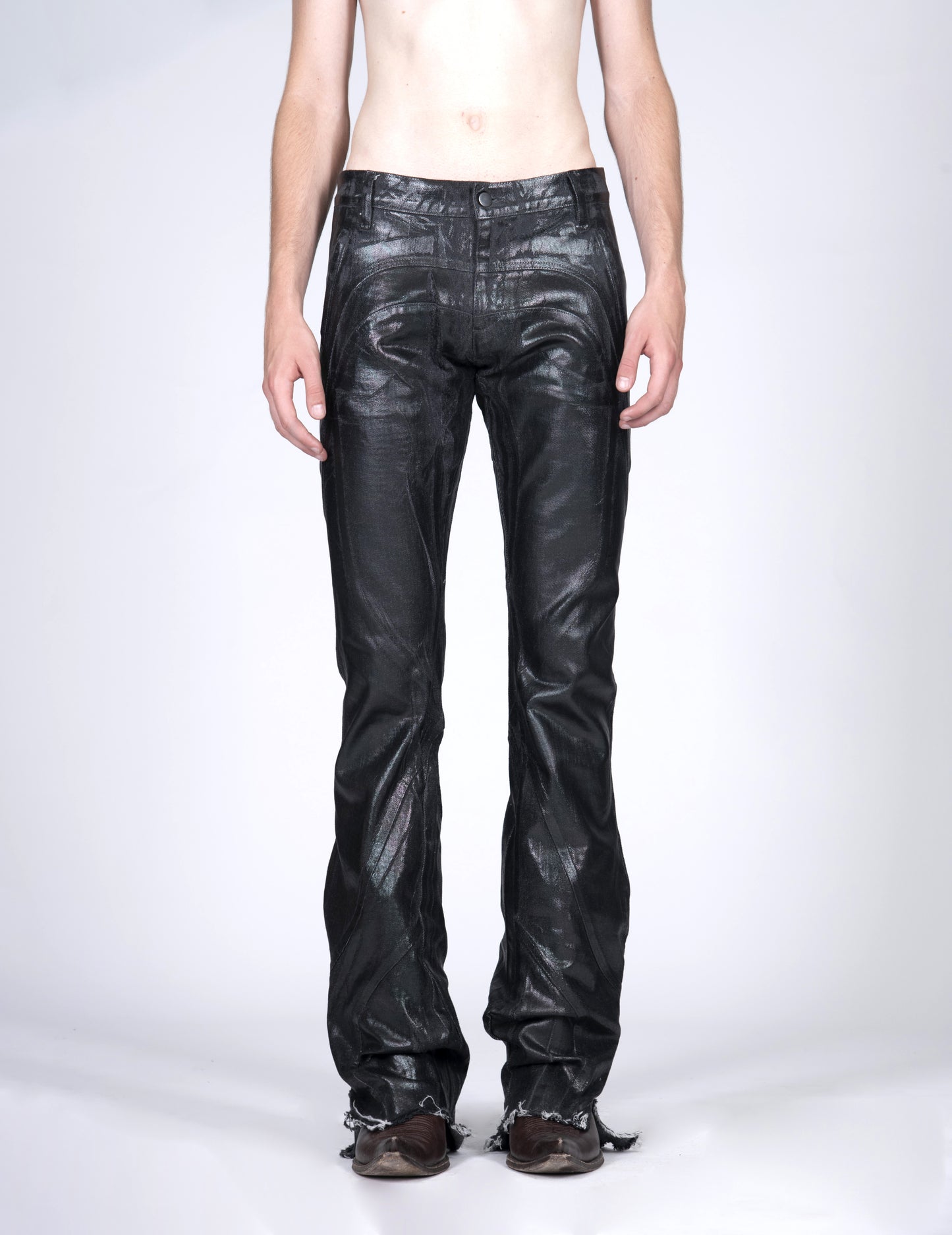 men's laminate bootcut jeans preorder